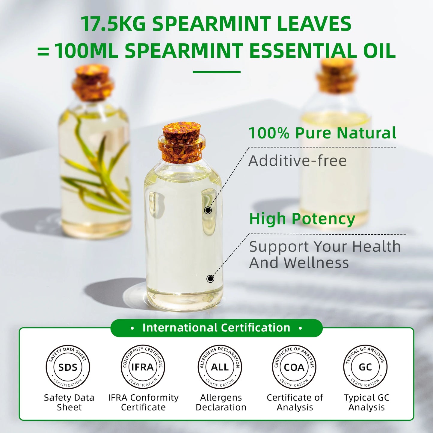 HIQILI Spearmint Vanilla Rose Cinnamon Lemon Essential Oils,100ML Pure Oil for Diffuser, Humidifier, Massage Muscle Relief Bath