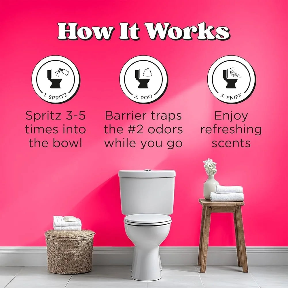 Travel Size Toilet Spray Set 30ml Bathroom Odor Eliminators Plant Based Essential Oils TSA Approved Freshness On-The-Go 3 Pack