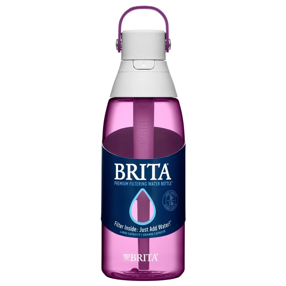 36 oz Filtered Water Bottle with Straw Leakproof Design Activated Carbon Filter Easy Sip Portable Hydration BPA Free Dishwasher