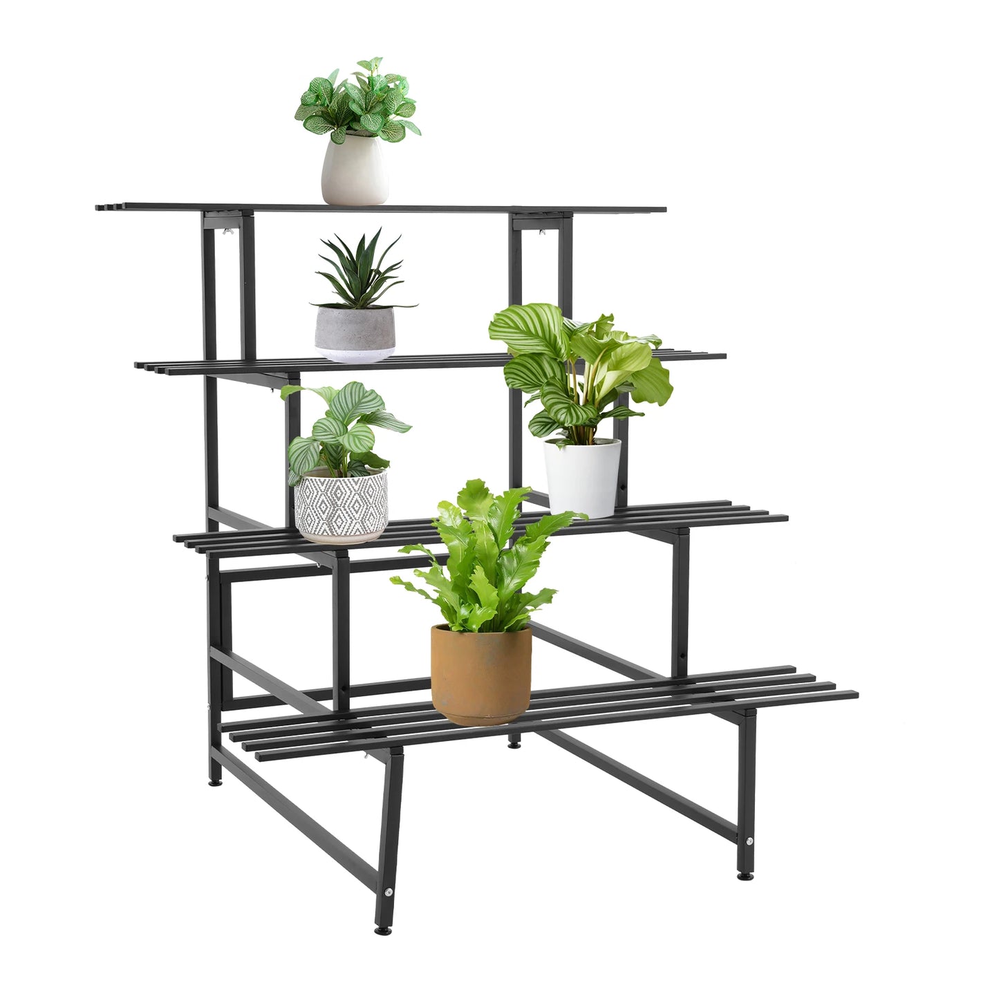 4 Tiers Metal Plant Stand Planter Display Shelf Garden Display Shelf 100x82x100cm For Use In Indoor And Outdoor