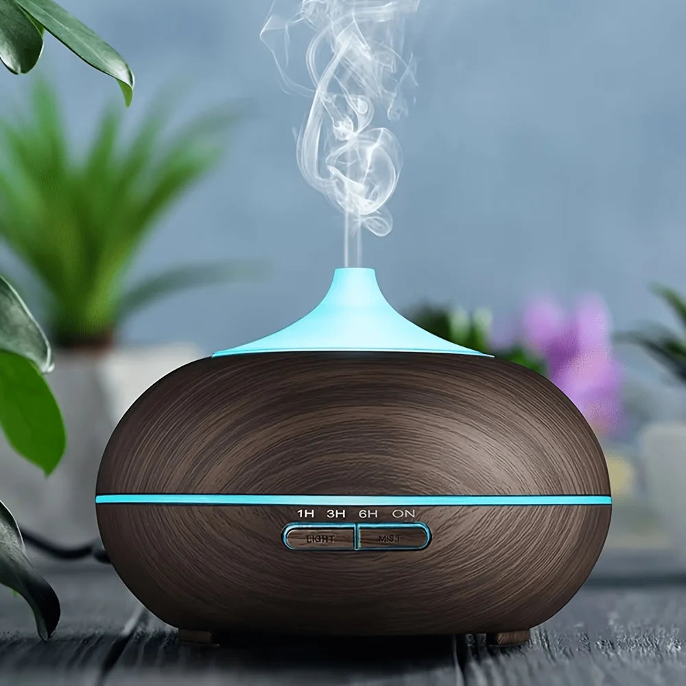 Ultrasonic Aromatherapy Diffuser With 6 Essential Oils 18.6oz Cool Mist Humidifier Auto Shut-Off Timer 7Color LED Light 110/220V