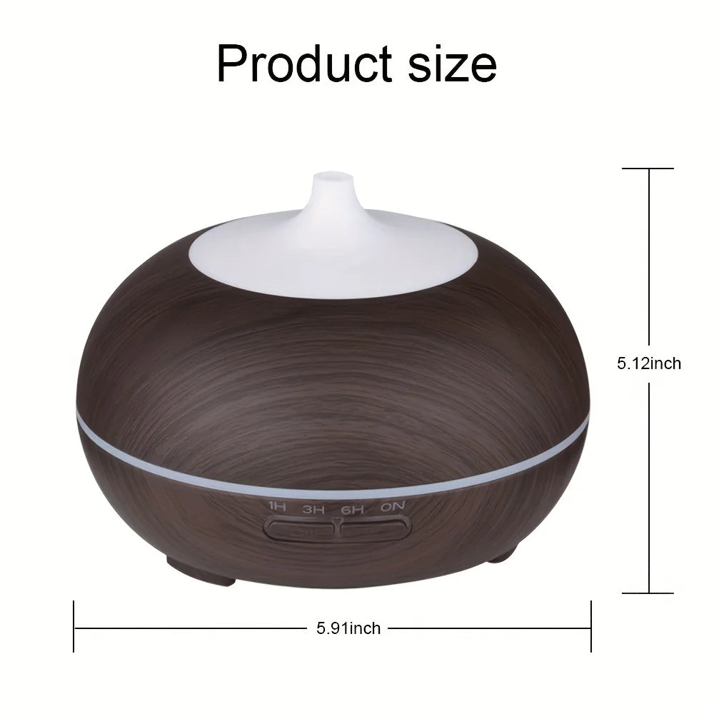 Ultrasonic Aromatherapy Diffuser With 6 Essential Oils 18.6oz Cool Mist Humidifier Auto Shut-Off Timer 7Color LED Light 110/220V