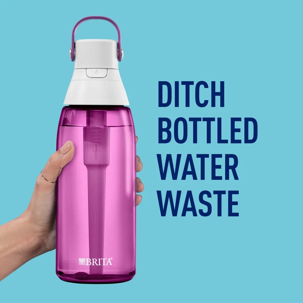 36 oz Filtered Water Bottle with Straw Leakproof Design Activated Carbon Filter Easy Sip Portable Hydration BPA Free Dishwasher