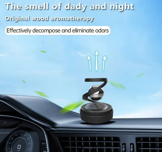 Solar Powered Car Aromatherapy Diffuser, Rotating Fragrance Dispenser for Long Lasting Scents, Compatible With Essential Oil Bal