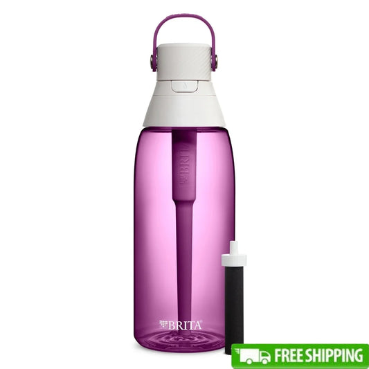 36 oz Filtered Water Bottle with Straw Leakproof Design Activated Carbon Filter Easy Sip Portable Hydration BPA Free Dishwasher