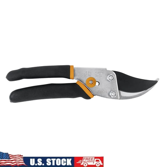 Bypass Pruner Steel Blade Non-Slip Handle Self-Cleaning Sap Groove Durable Cutting Tool Stems Branches Gardening 5/8 Inch