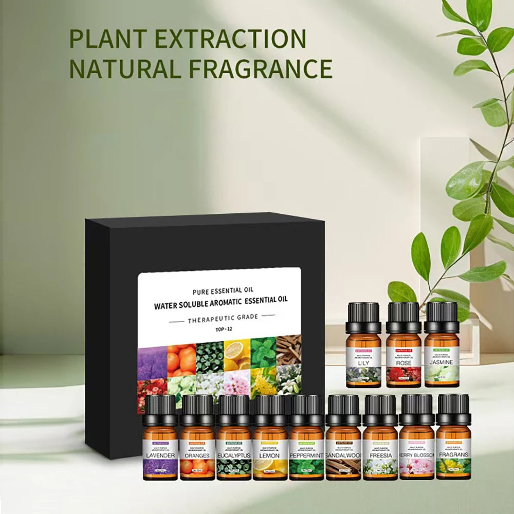 12pcs/box 10ml Incense Water Soluble Essential Oil,Wonderful Essential oils gift set option.