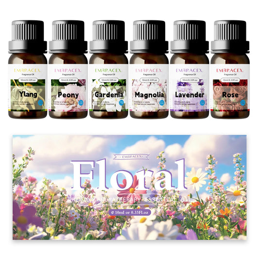 6PCS 10ML Floral Essential Oils Skincare original imported perfumes-Rose Ylang Lavender Magnolia Gardenia Peony-import perfume