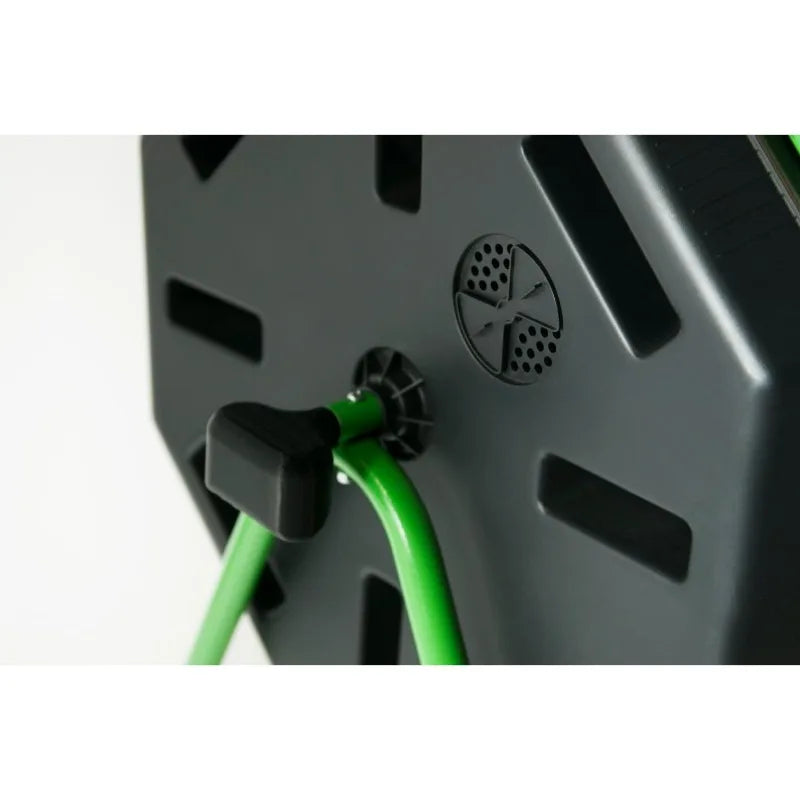 Outdoor  Mobile Dual Chamber Tumbling Composter with Wheels - Outdoor Rotating Garden Compost Bin (HF-IM4000-WK) Black & Green
