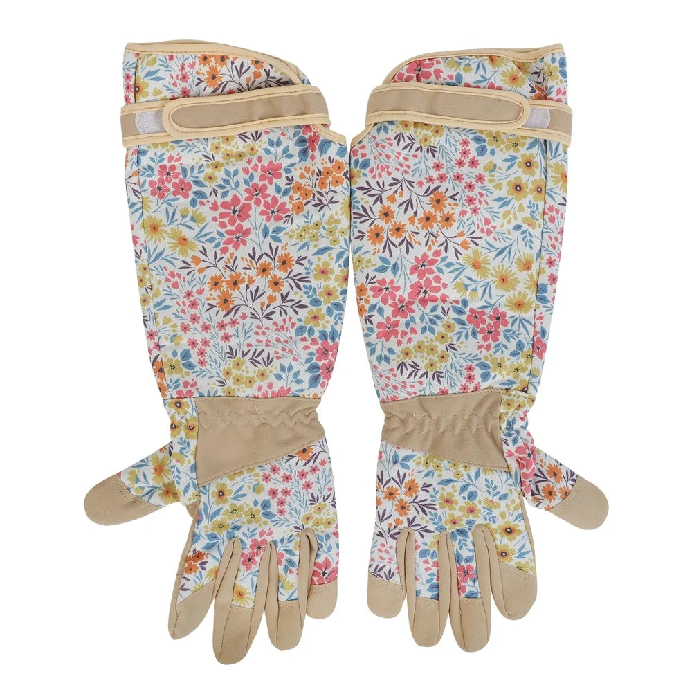 Floral Pattern Garden Gloves Durable Waterproof Breathable Gardening Gloves with Reinforced Palms Planting Weeding Pruning